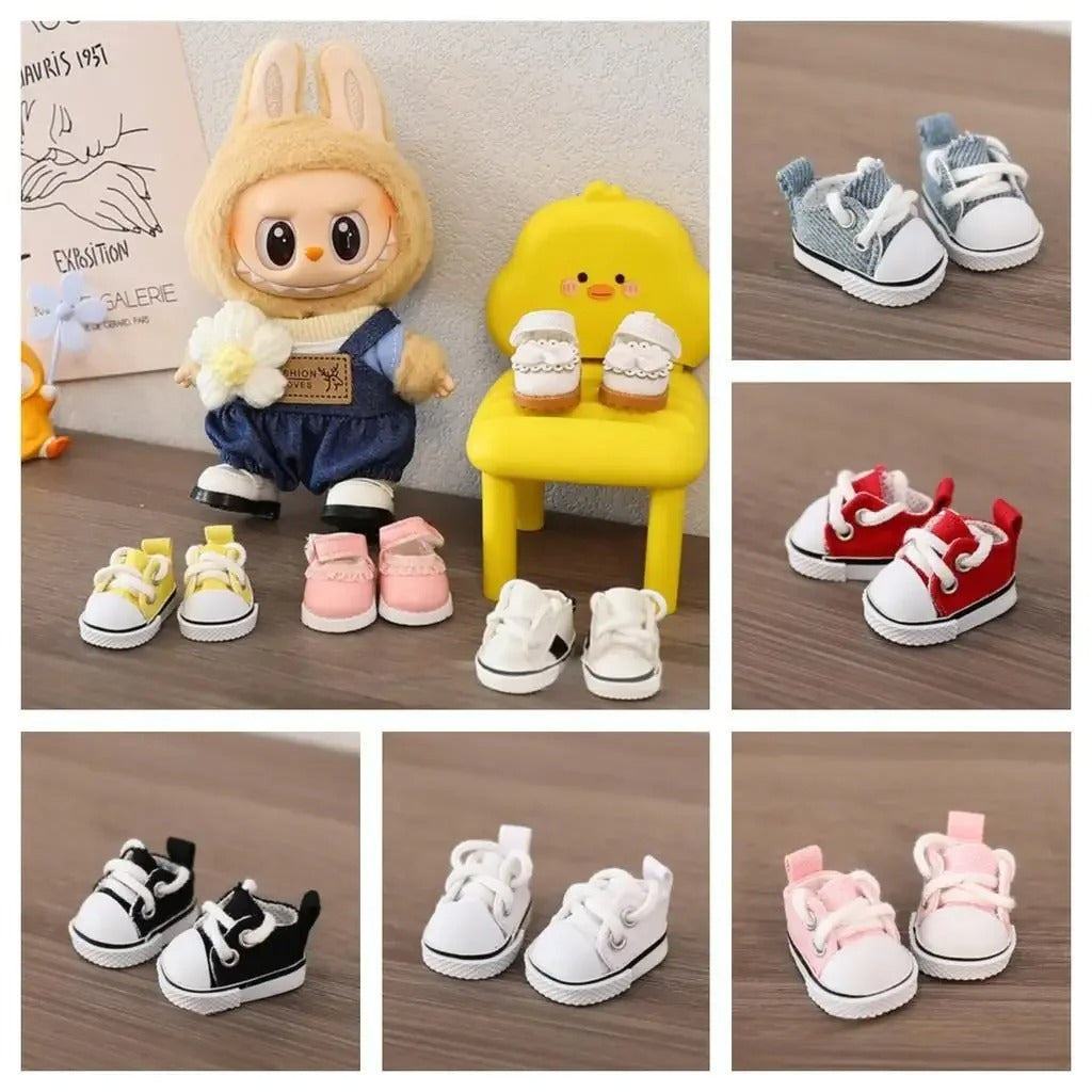 17cm LABUBU Doll Shoes – Stylish Cotton Sneakers for Dress-Up