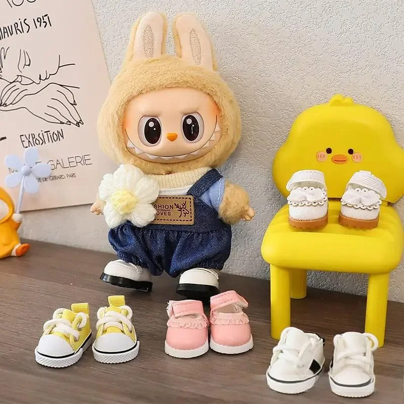 17cm LABUBU Doll Shoes – Stylish Cotton Sneakers for Dress-Up