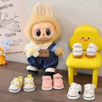 17cm LABUBU Doll Shoes – Stylish Cotton Sneakers for Dress-Up